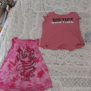 Two shirts one of Justice beautiful shirts paechie